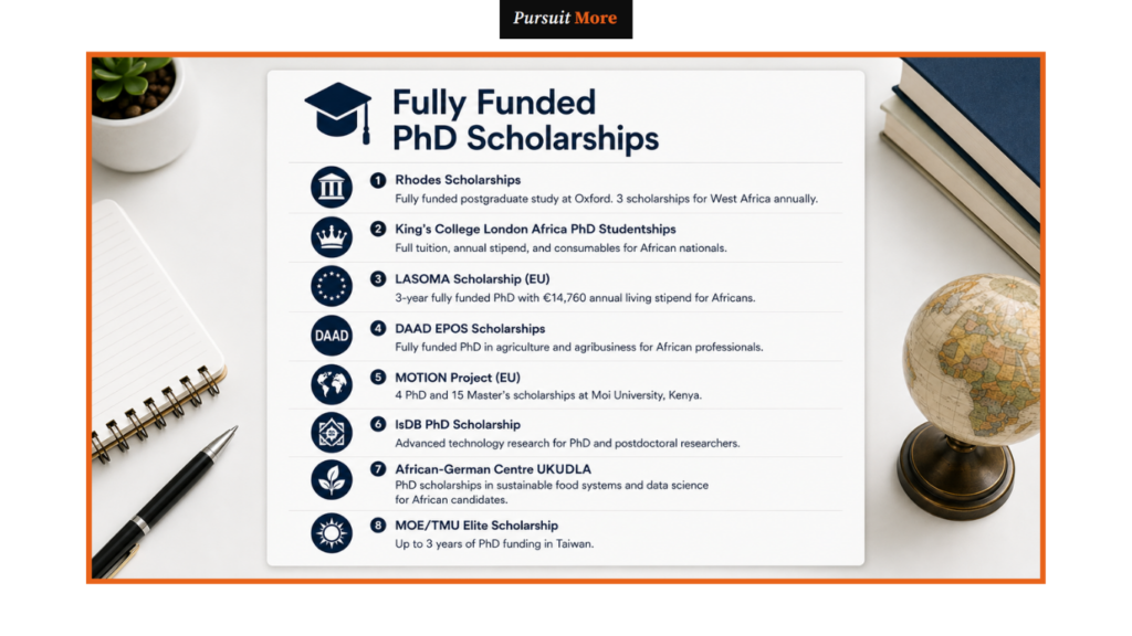 Fully Funded PhD Scholarships: fully funded scholarships for African students 2026