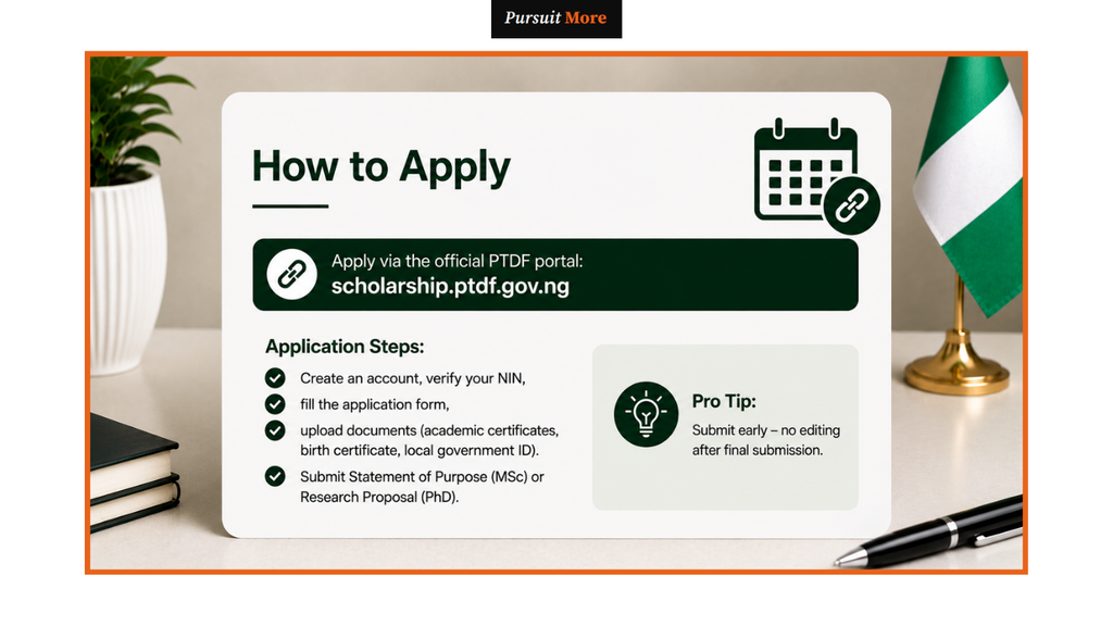 PTDF scholarship 2026 application form