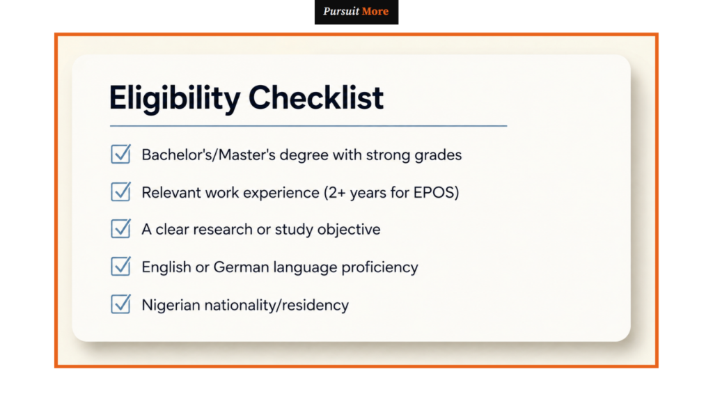DAAD scholarship requirements for Nigerian students
